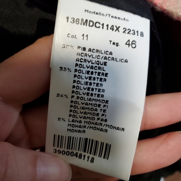 Msgm by Massimo Giorgetti Striped Long Coat Made in Italy Mohair - Picture 11 of 11